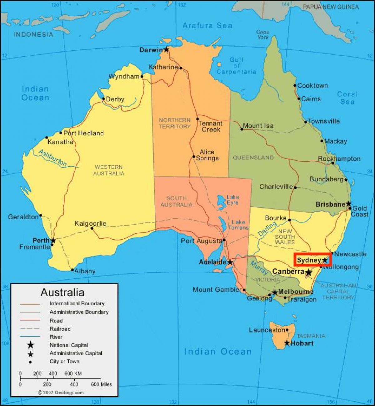 Sydney mapa Australii