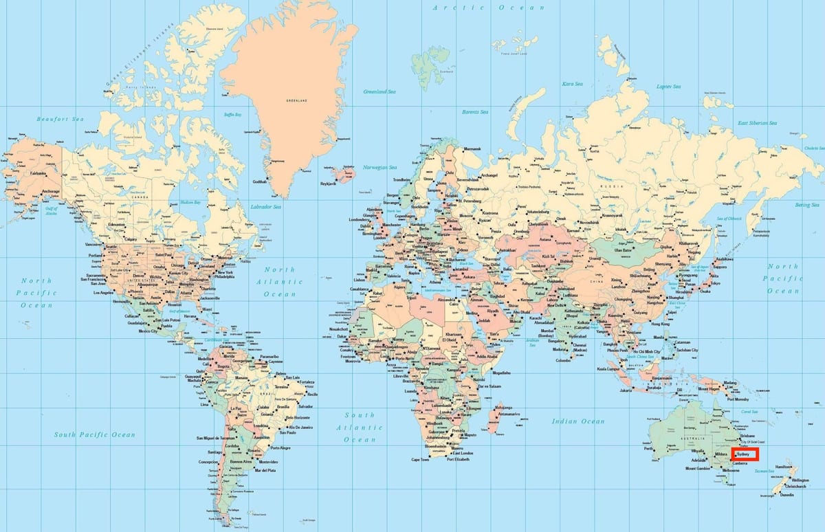 Sydney na mapie świata