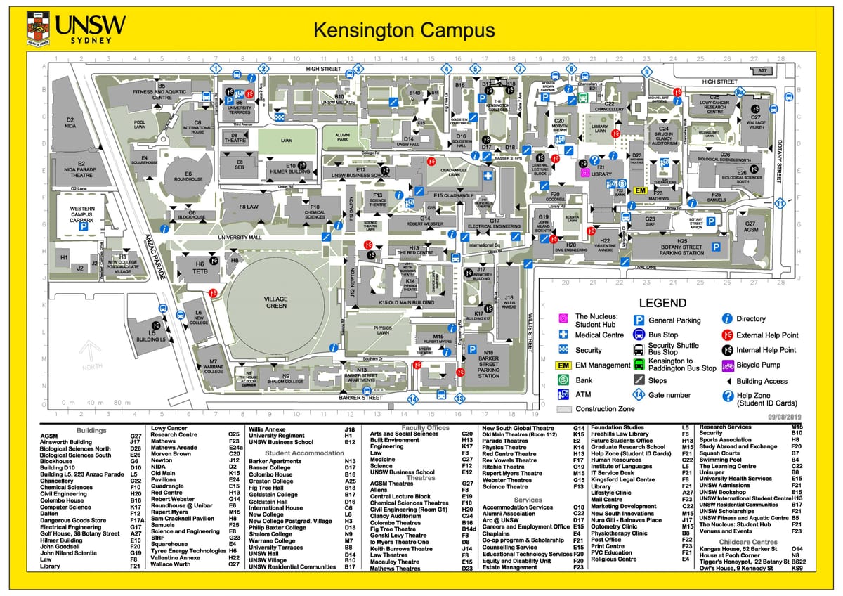 mapa kampusu departament rządu stanowego nsw