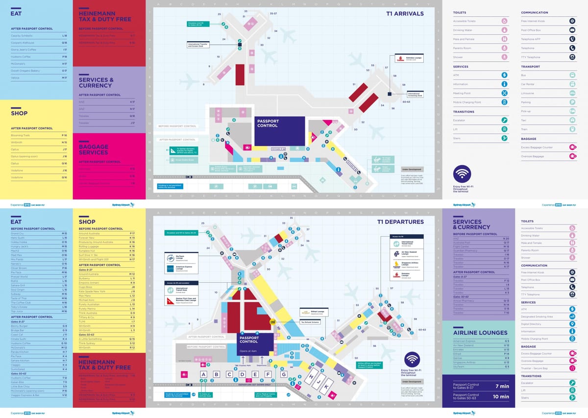 mapa Sydney, lotnisko terminal 1