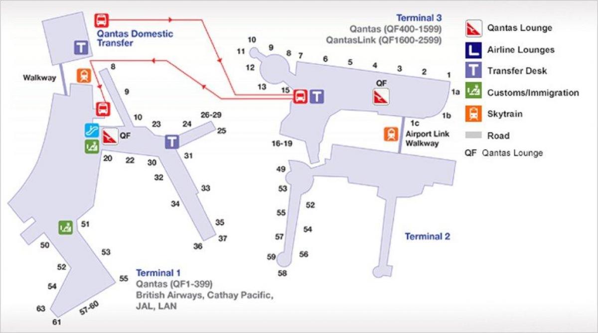 mapa lotniska w Sydney