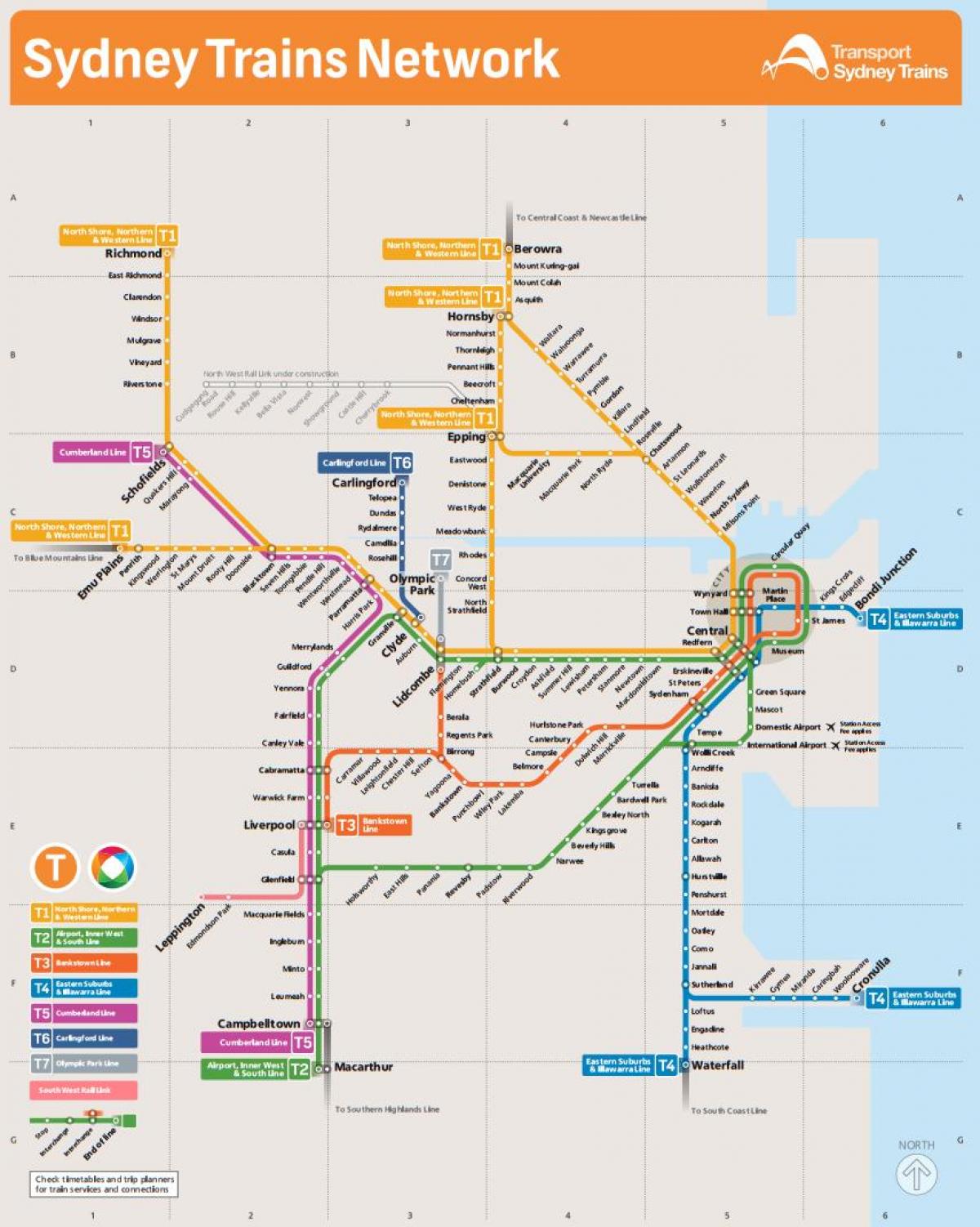 mapa metra Północno-Zachodni Sydney