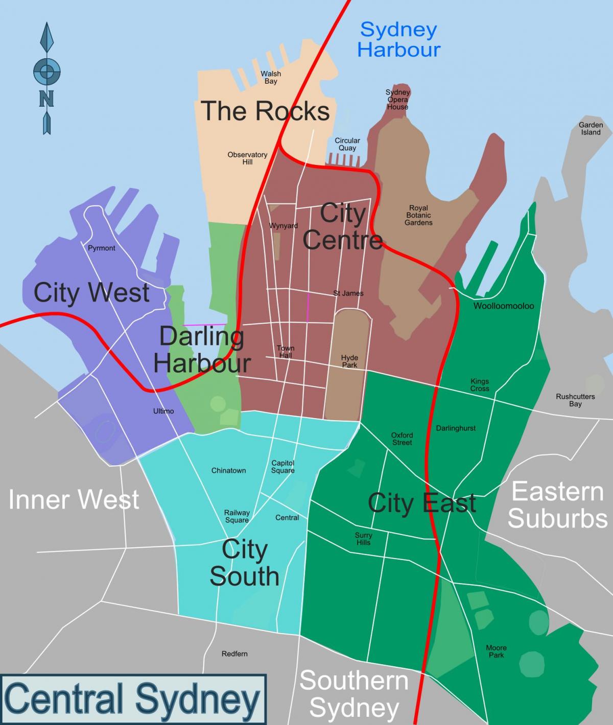 mapa Sydney okolicy