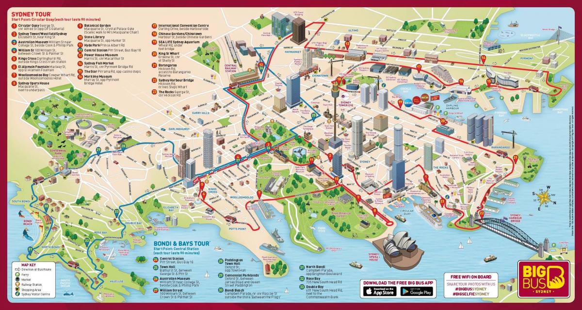 mapa atrakcji Sydney