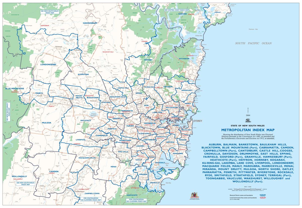 mapa aglomeracji Sydney