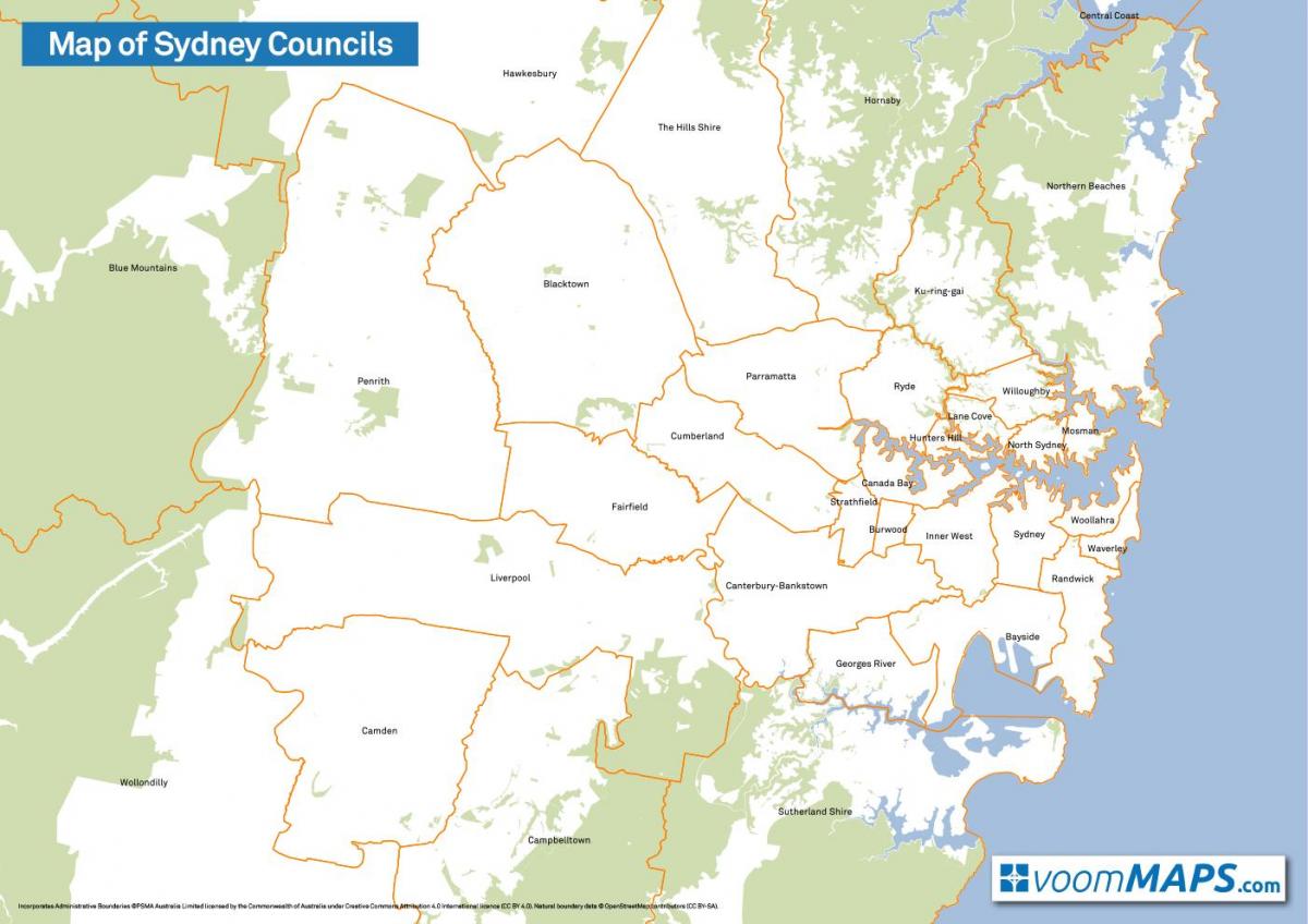 mapa rad Sydney