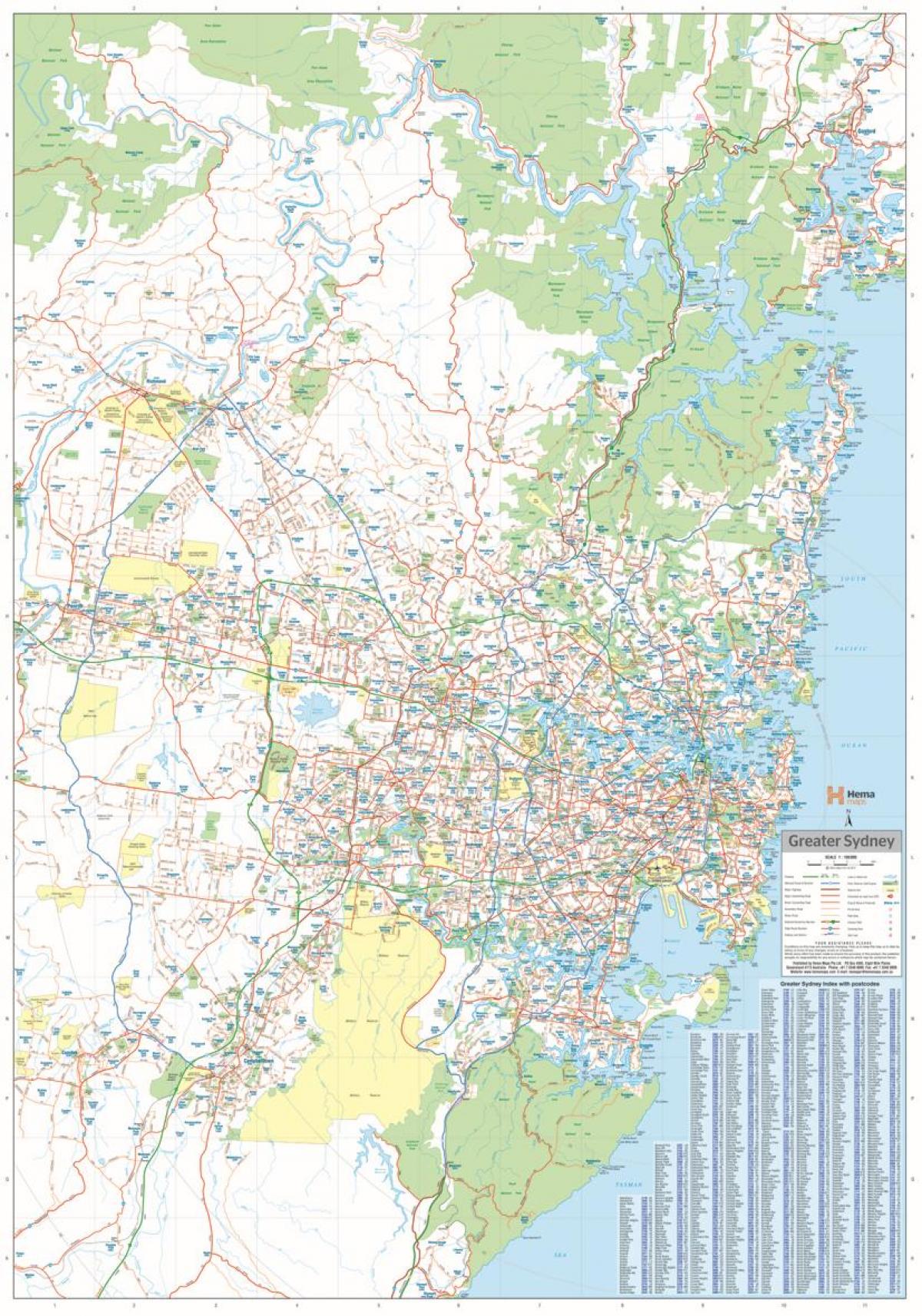 mapa Sydney regionów