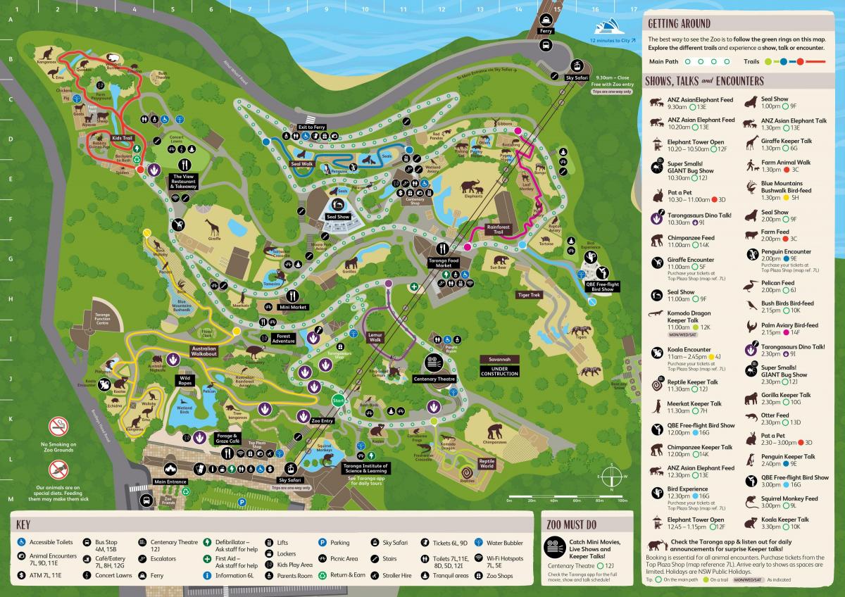 zoo w Sydney mapie