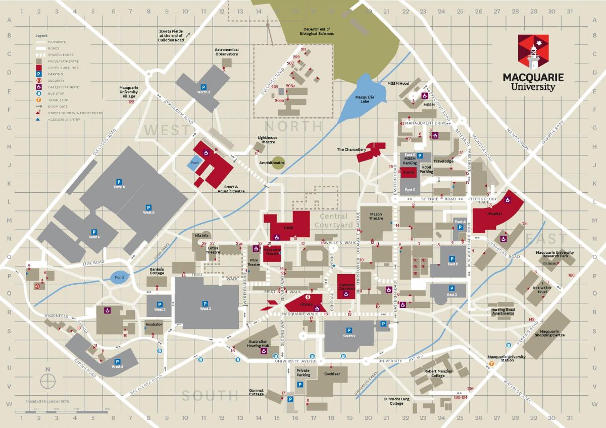 macquarie mapę kampusu uniwersytetu