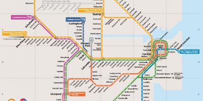 Mapa metra Północno-Zachodni Sydney