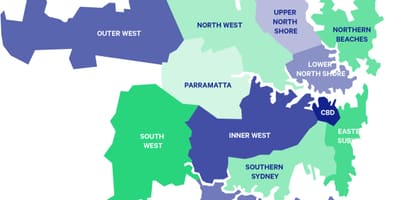 Mapa przedmieścia Sydney