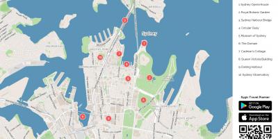 Piesza wycieczka w Sydney mapie