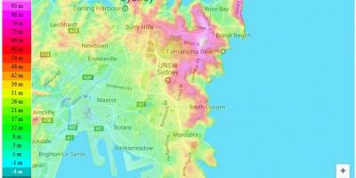 Topograficzna mapa Sydney