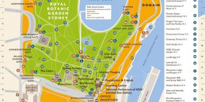 Królewskie ogrody botaniczne w Sydney mapie