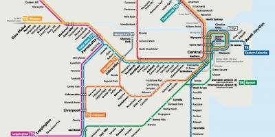 Mapa Sydney pociągu