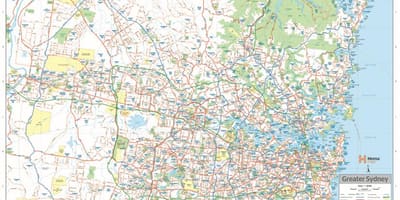 Mapa Sydney regionów
